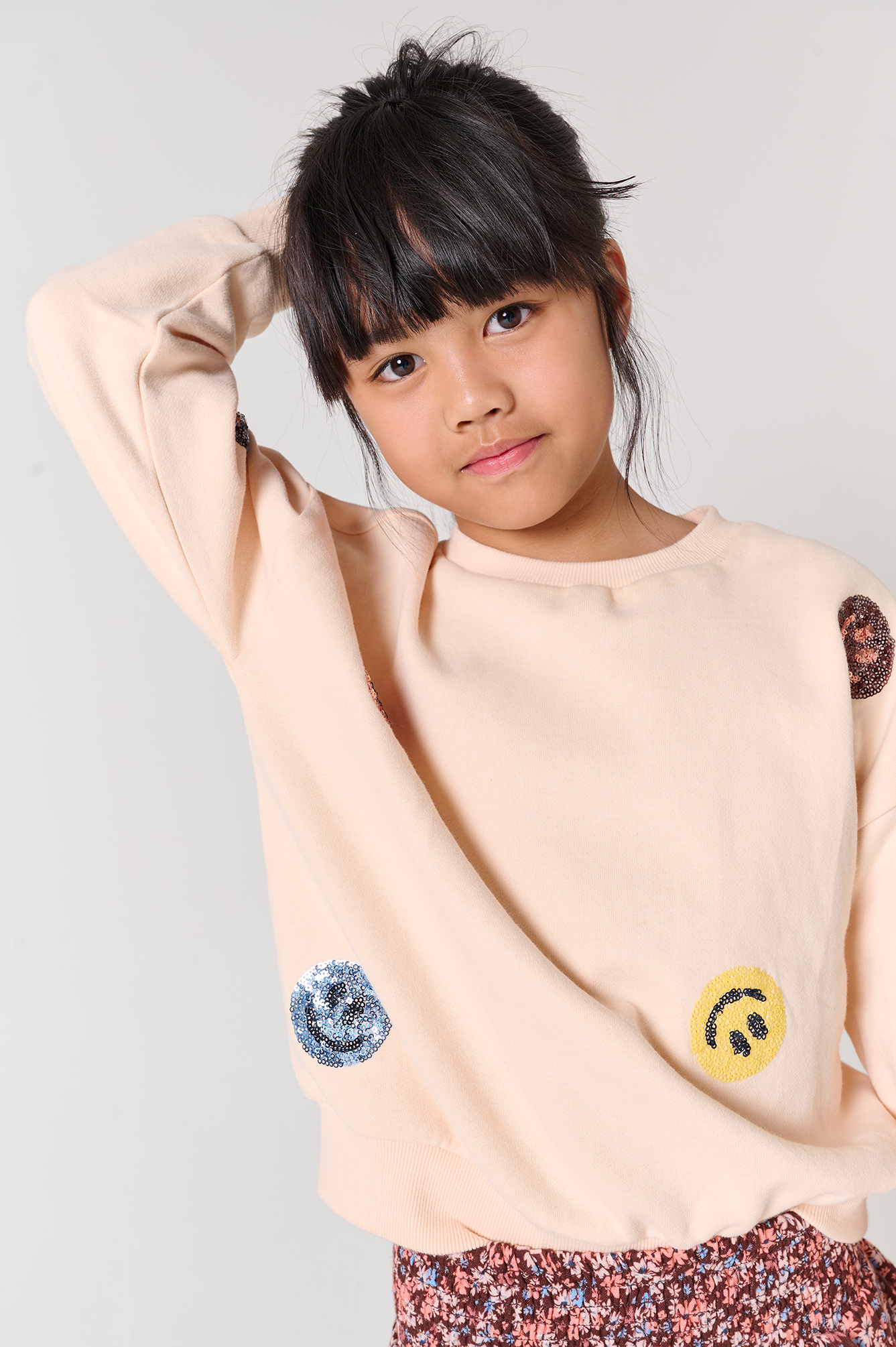 Tumble 'n Dry TND Ines Sweatshirt in Creme -Glitzer Smileys 