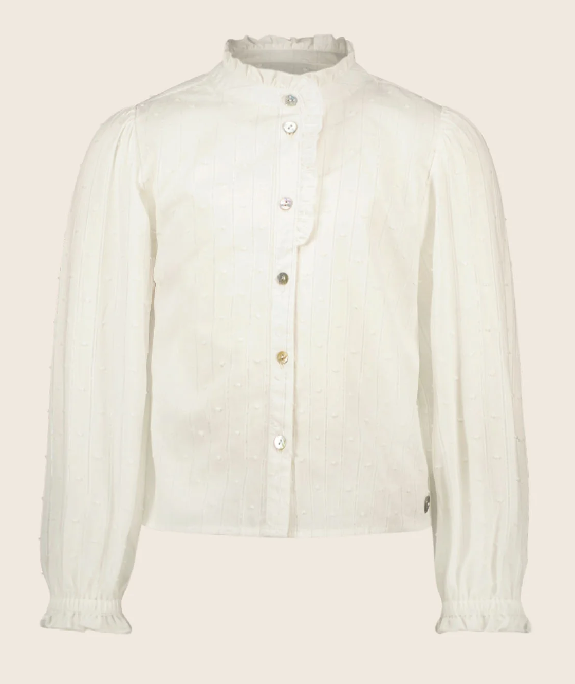 Like Flo Cleo Bluse in Creme Weiß mit Feinen Details