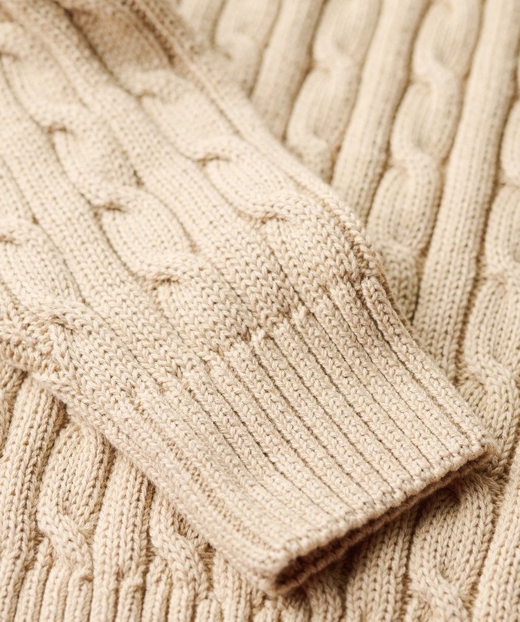 Superdry Damen lockerer Zopfmuster Rollkragenpullover in Winter Taupe Twist