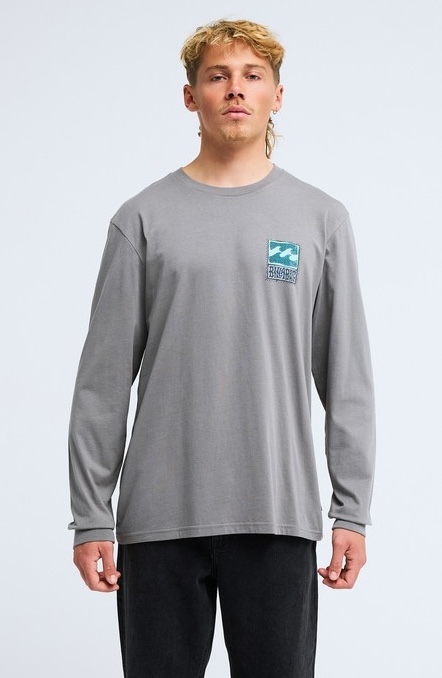 Billabong Stamp Langarm Shirt in Grau - Cooles Logo