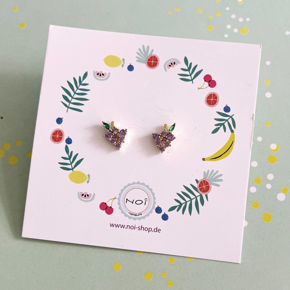 Noi Ohrringe Fruits Grape Mini - Stecker Ohrringe Trauben
