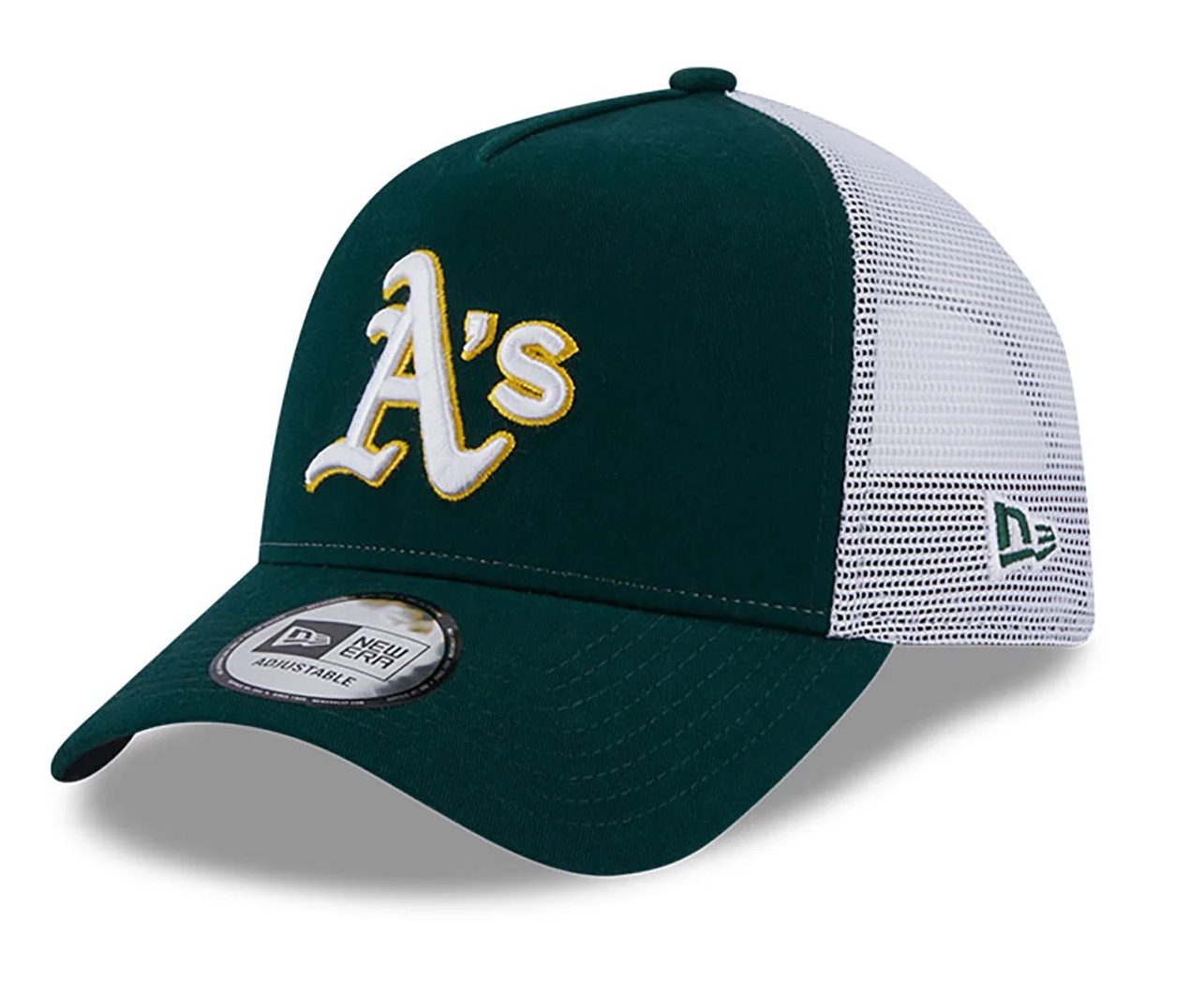 oakland-athletics-team-script-dark-green-trucker-cap-60364234-left-Kopie New Era Grüne Oakland Athletics Team Script Trucker Cap