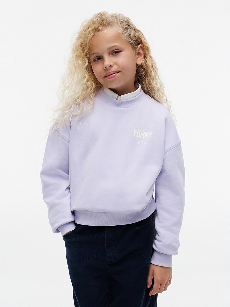 Tommy Hilfiger Starback Graphik Sweatshirt in Lavender Ice - Flieder Tommy Hilfiger Starback Graphik Sweatshirt in Lavender Ice - Flieder