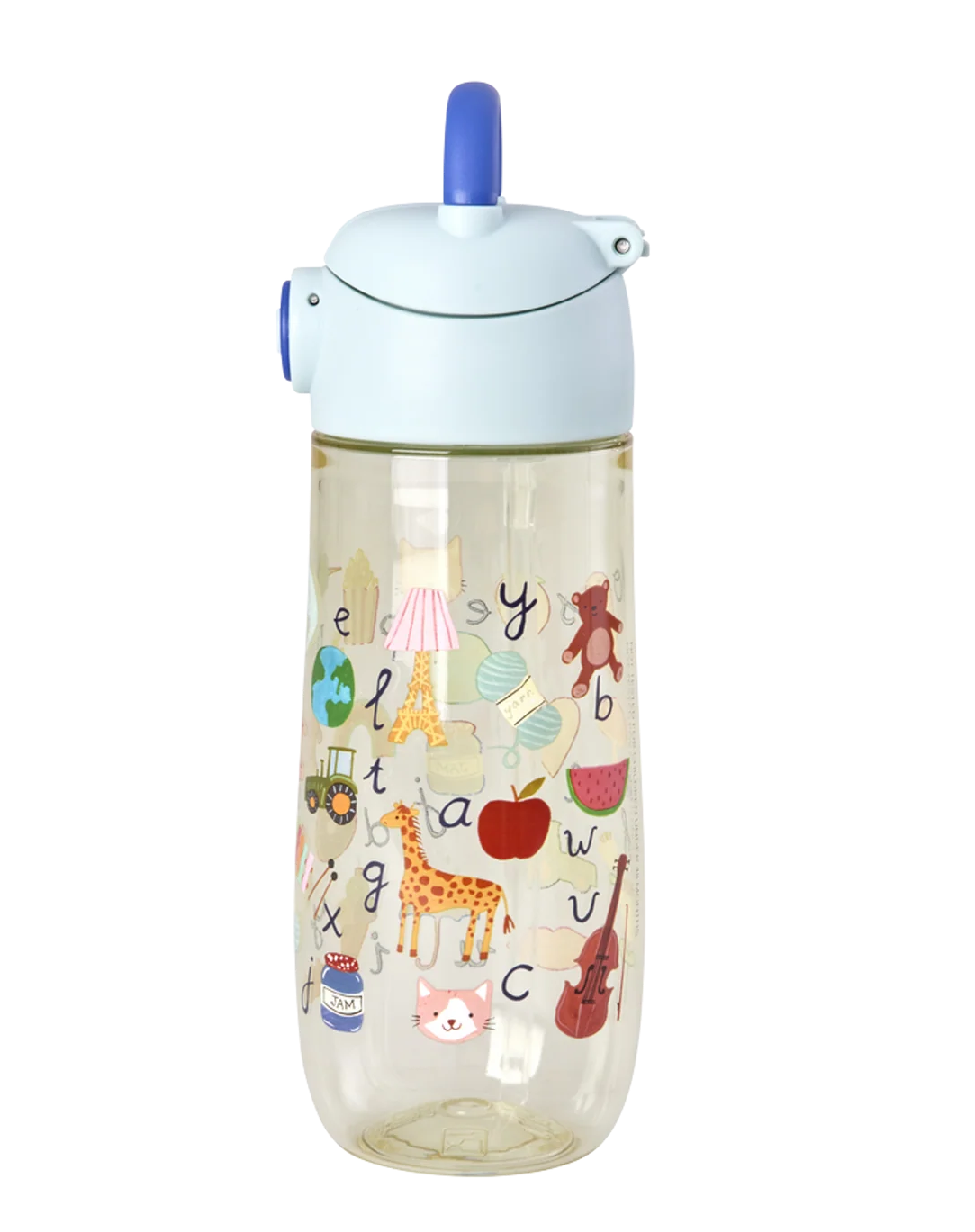 RICE Tritan Kinder Trinkflasche ABC Back To School Flasche - Blau