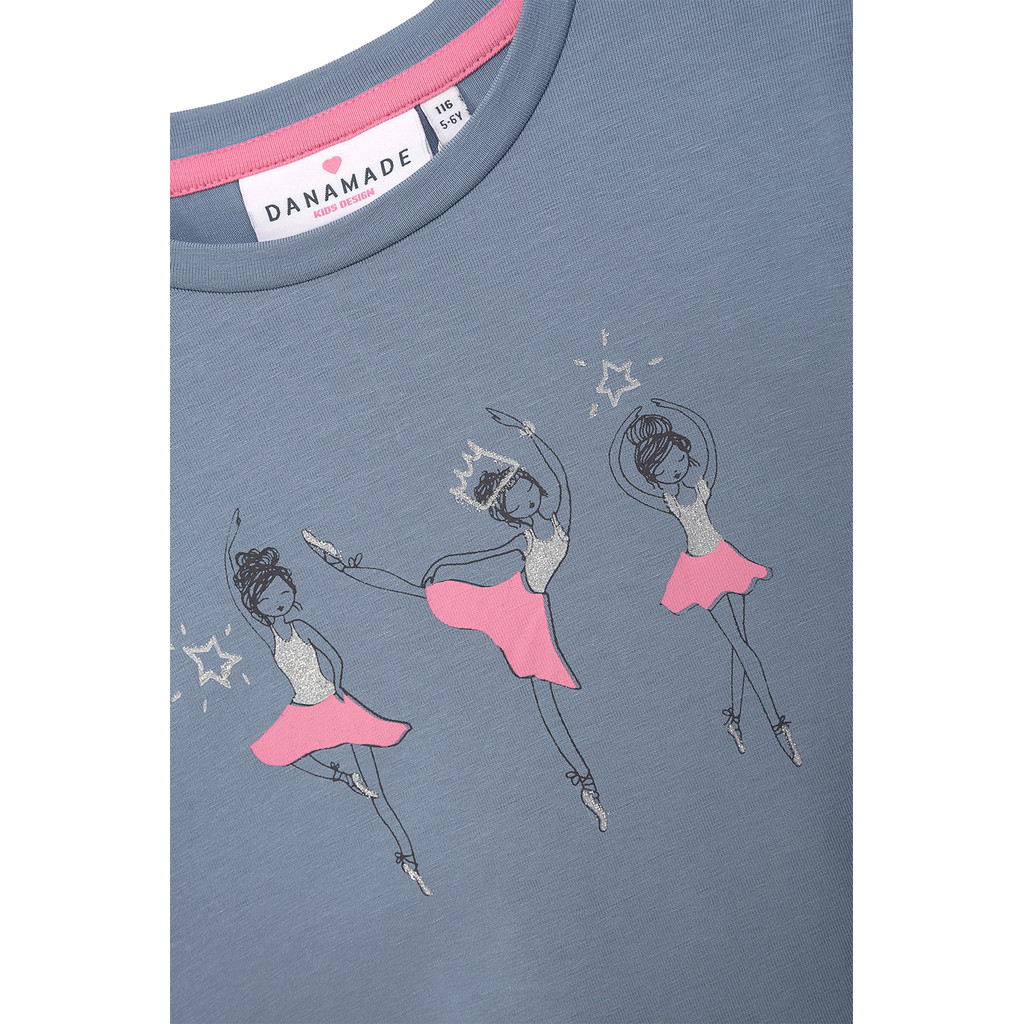 Danamade DMÄRTA Langarm Shirt in Blau mit Ballerinas in Tülle Danamade DMÄRTA Langarm Shirt in Blau mit Ballerinas in Tülle