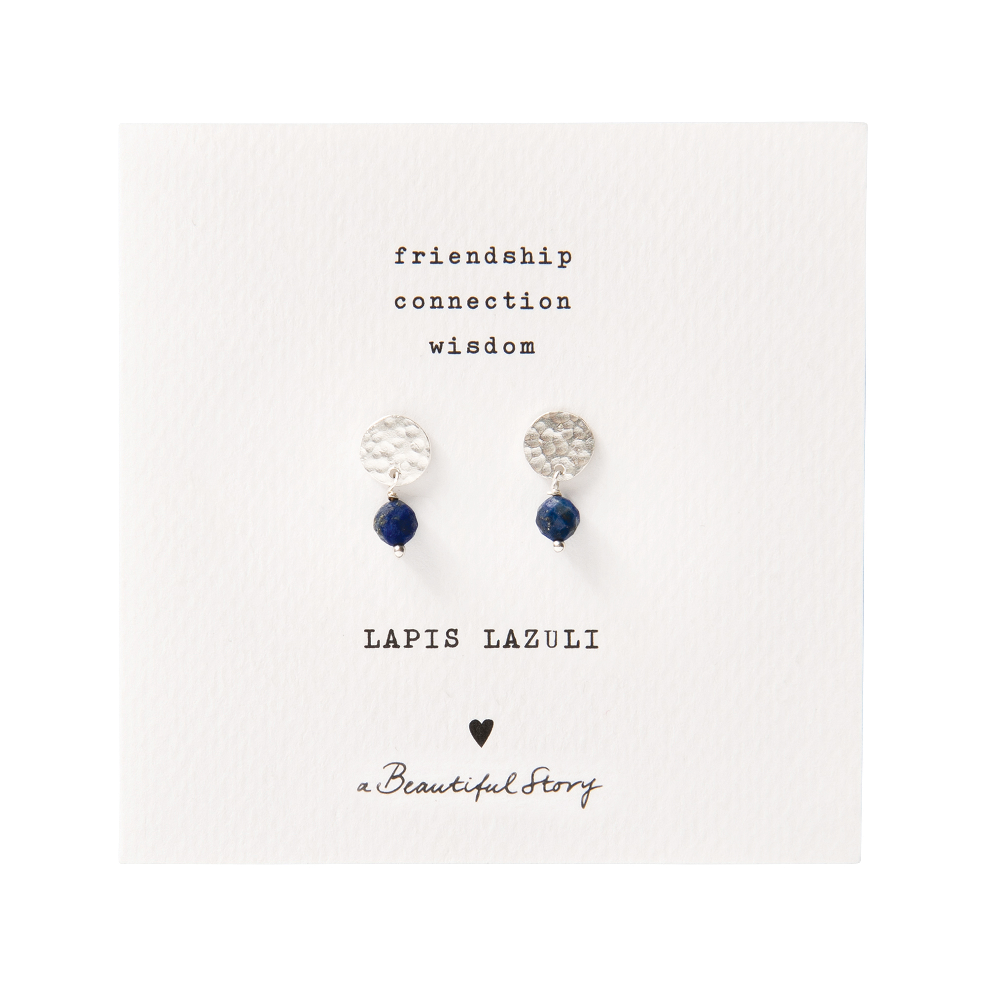 A Beautiful Story Silber Ohrringe - Mini Coin Lapis Lazuli