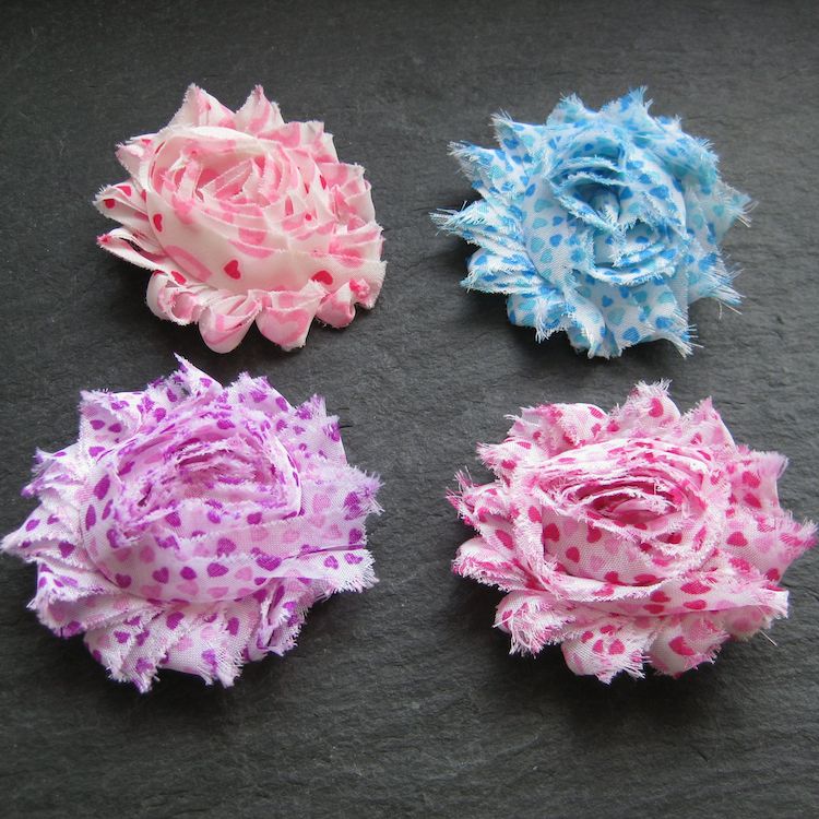 Wowzers Blütenclips - Shabby Chic Clips für Haare & Kleidung - Herzen