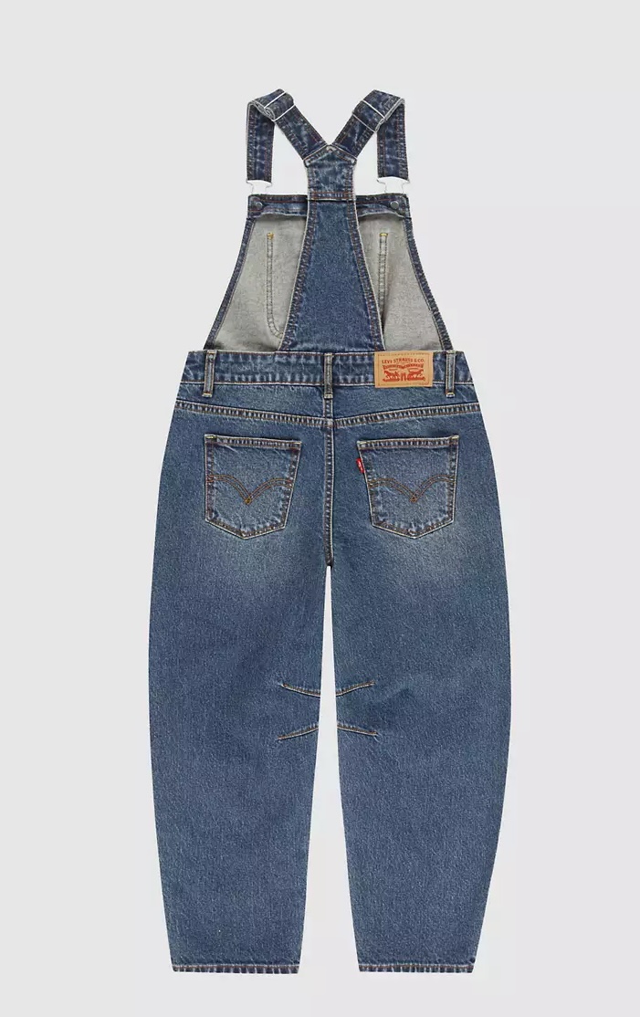 Levi's Teenager Baggy Barrel Overalls in Medium Blue Denim - Sunday Morning Sky Levi's Teenager Baggy Barrel Overalls in Medium Blue Denim - Sunday Morning Sky