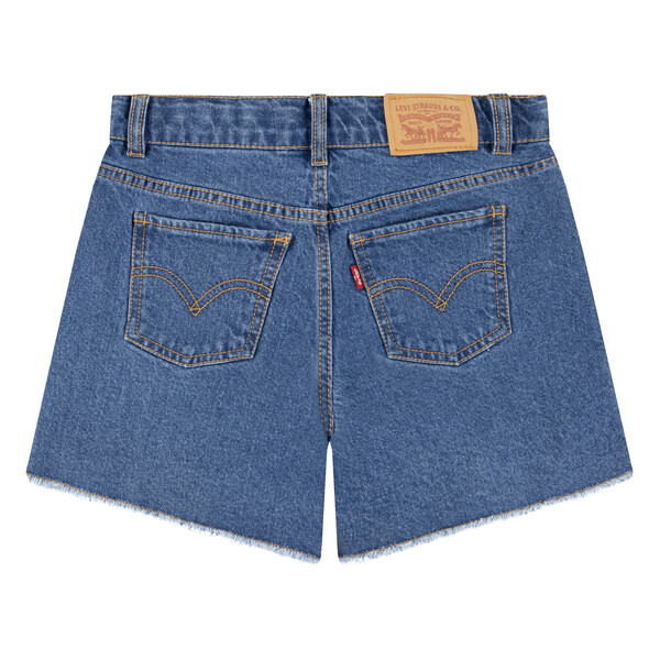 Levi's A-Line Girlfriend Jeans Short mit Fransen - Medium Blau Denim