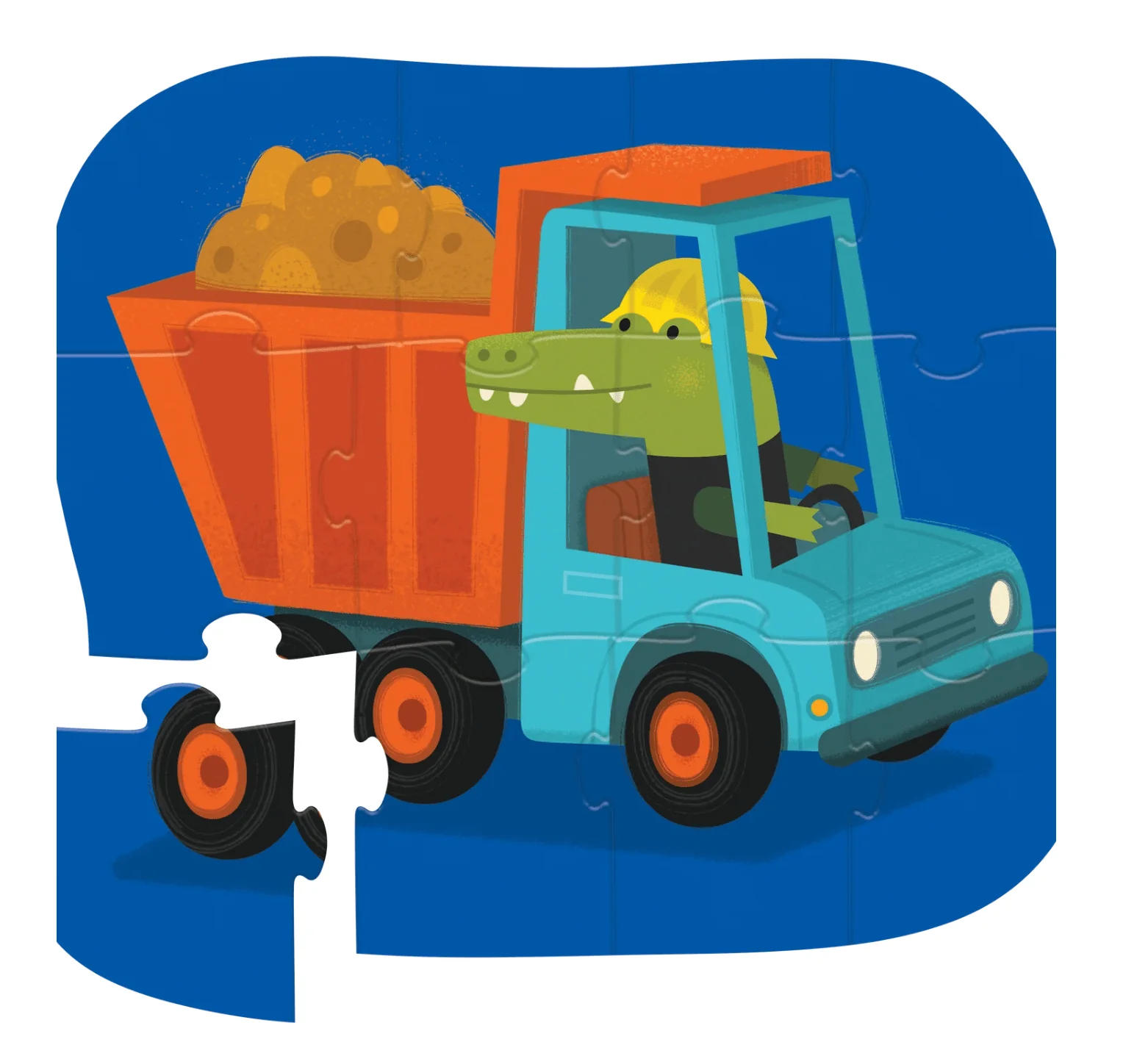 Crocodile Creek Puzzle Vehicles - Bauarbeiter Krokodil mit Kipper - 12 Teile Crocodile Creek Puzzle Vehicles - Bauarbeiter Krokodil mit Kipper - 12 Teile