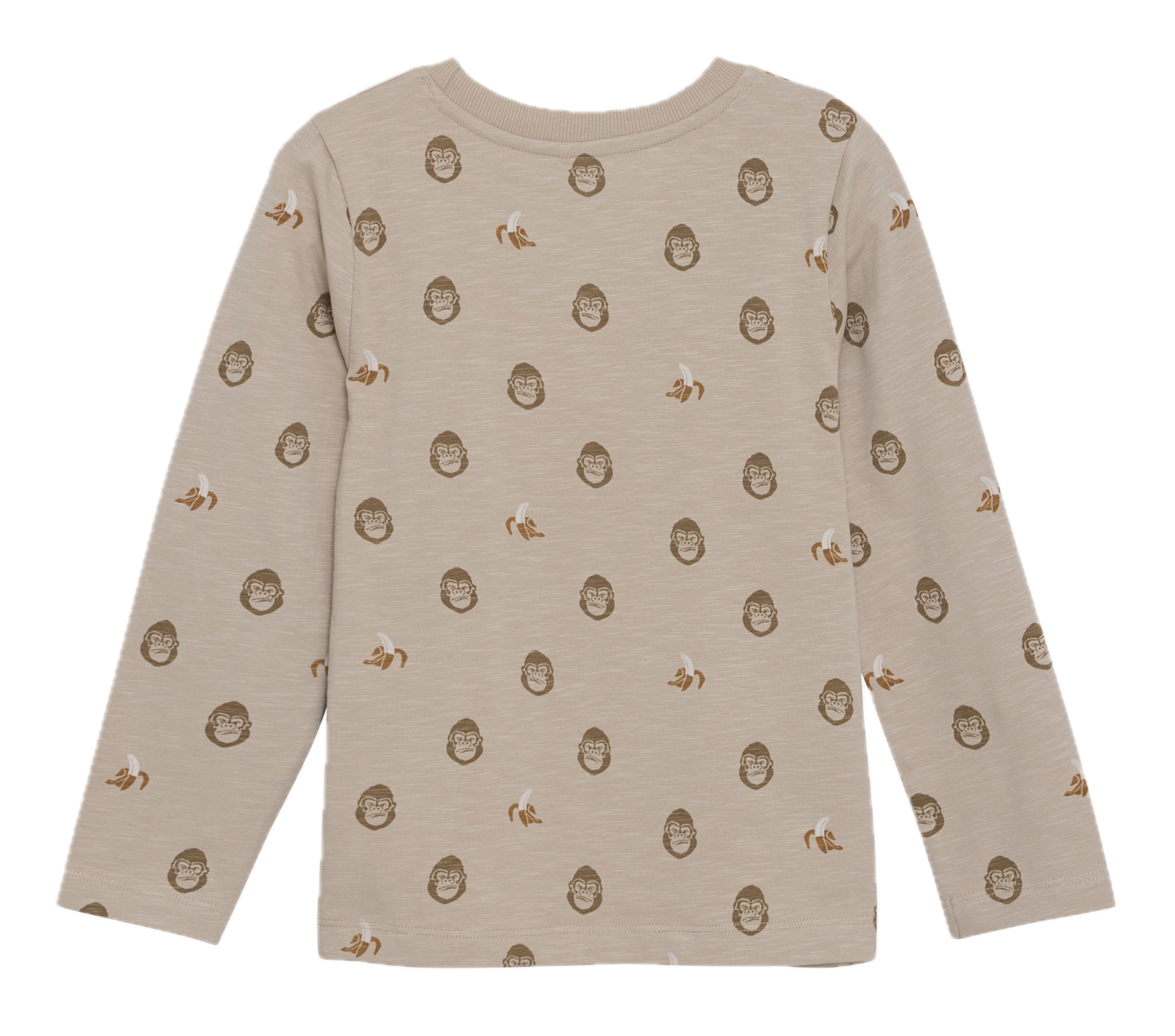 Minymo Langarm Shirt mit allover Print Affen - Oxford Tan/Beige - SALE Minymo Langarm Shirt mit allover Print Affen - Oxford Tan/Beige - SALE