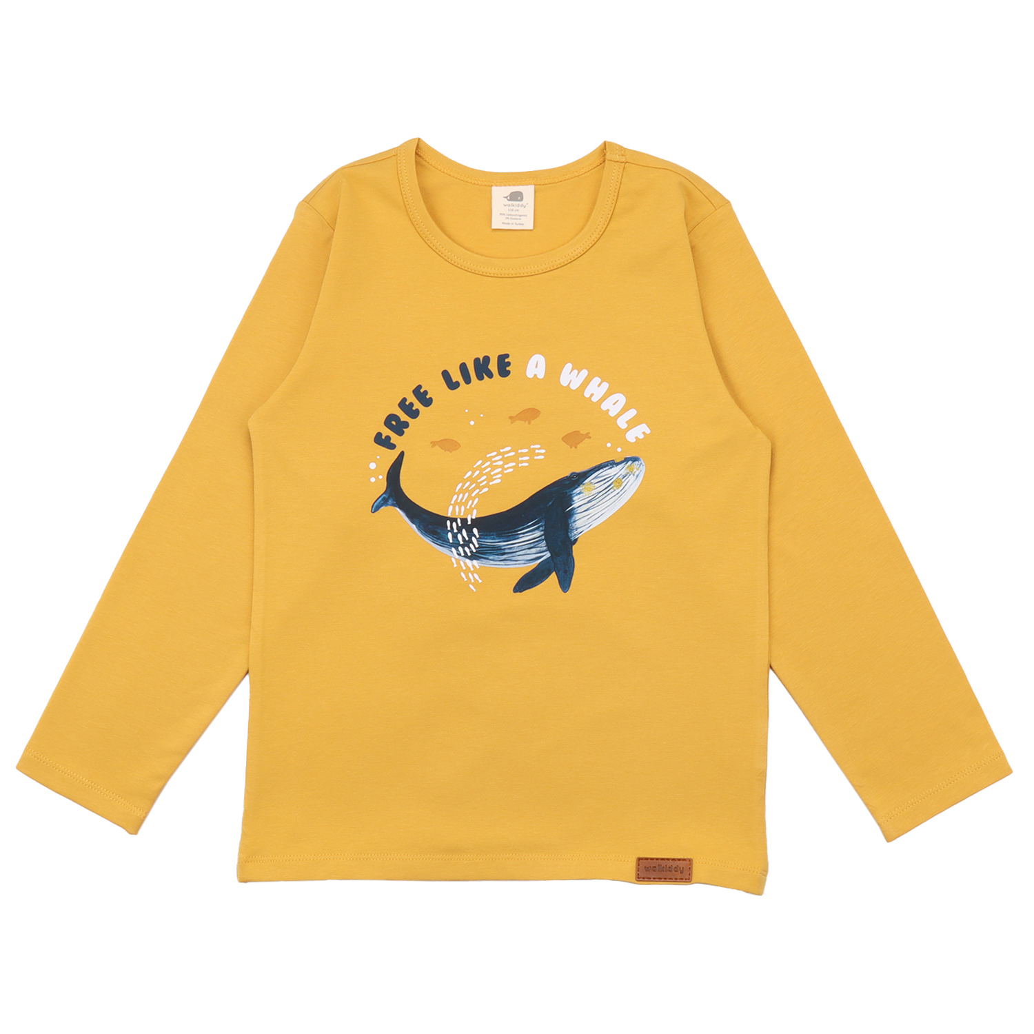 HPSM12-218_1 Walkiddy Langarmshirt in Gelb - HUMPBACK WHALES - WAL