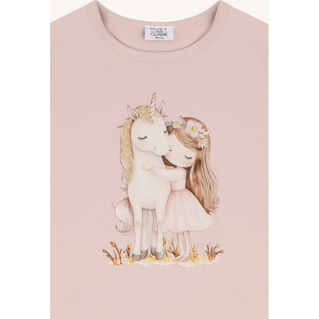 Hust & Claire Alma Langarm Shirt in Rosa - Hugs - Einhorn Umarmung