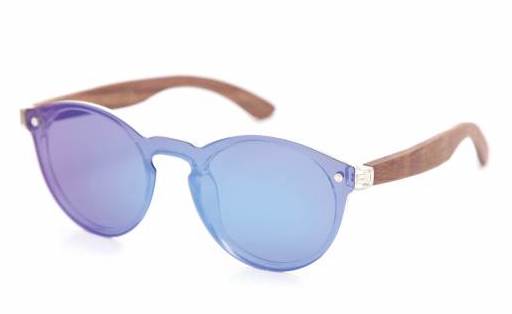 C3 Sonnenbrille Cancun Polarized - Blaues Glas mit Holzbügel