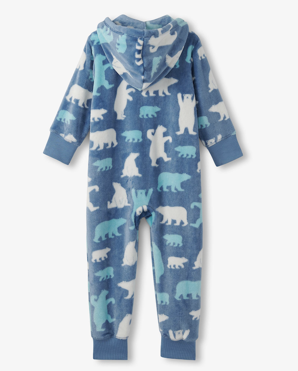 Littlle Blue House Kinder Fleece Einteiler Onesie - Polar Bears Fleece-Overall mit Kapuze - Eisbären Littlle Blue House Kinder Fleece Einteiler Onesie - Polar Bears Fleece-Overall mit Kapuze - Eisbären