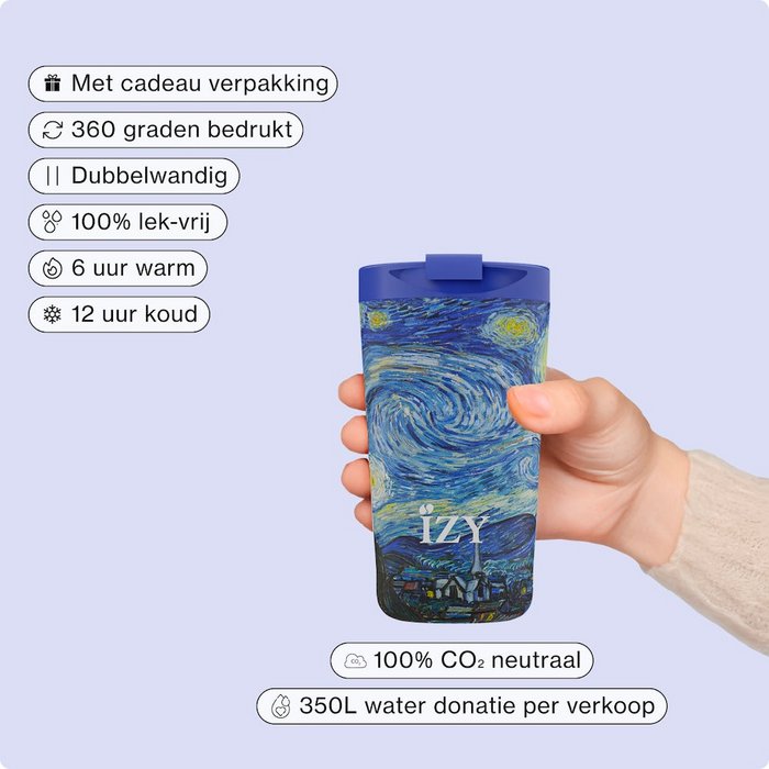 Izy Thermos Kaffee Becher Thermos Mech - Sternennacht - 350 ml to -go isolierter Kaffeetasse Izy Thermos Kaffee Becher Thermos Mech - Sternennacht - 350 ml to -go isolierter Kaffeetasse