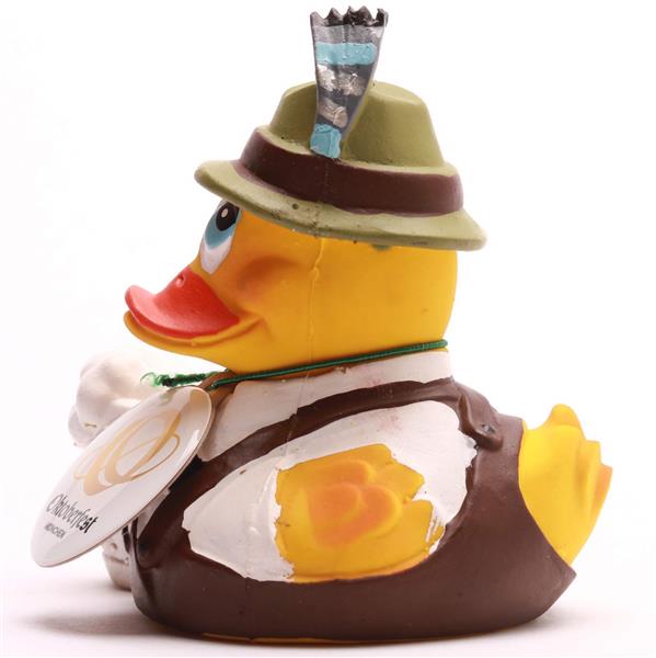 Lanco Lederhosen Ludwig Duck - Naturkautschuk Badeente - Bayer Oktoberfest Edition - In Geschenkbox