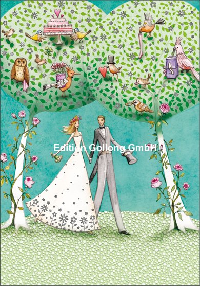 Edition Gollong Hochzeitskarte - Bäume & Tiere
