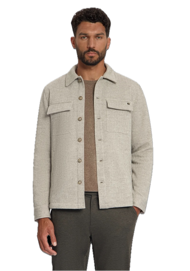 NO EXCESS Overshirt in Wolloptik für Herren in Cement NO EXCESS Overshirt in Wolloptik für Herren in Cement