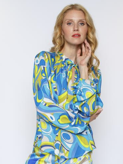 Bildschirm-foto-2024-02-03-um-17-20-02 Emily van den Bergh Shirt Bluse mit Bindeband & Leuchtenden Farben