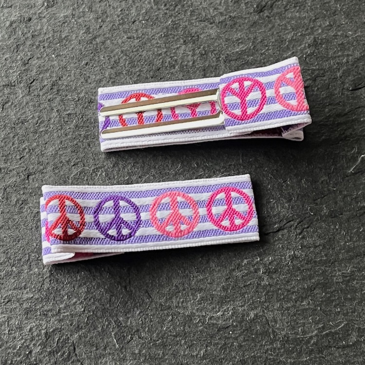 Wowzers Designer Clips - Peace Lila - 1 Paar