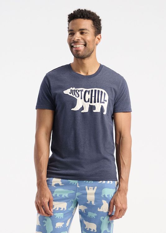 Little Blue House Herren Kurzarm T-Shirt in Navy Blau - Just Chill