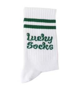 Pegada Kinder Sport Socken in Weiß & Grün - LUCKY 