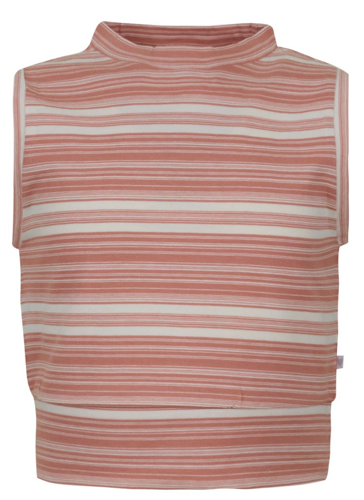 Someone JITSKE Top in Weiß/Rose gestreift