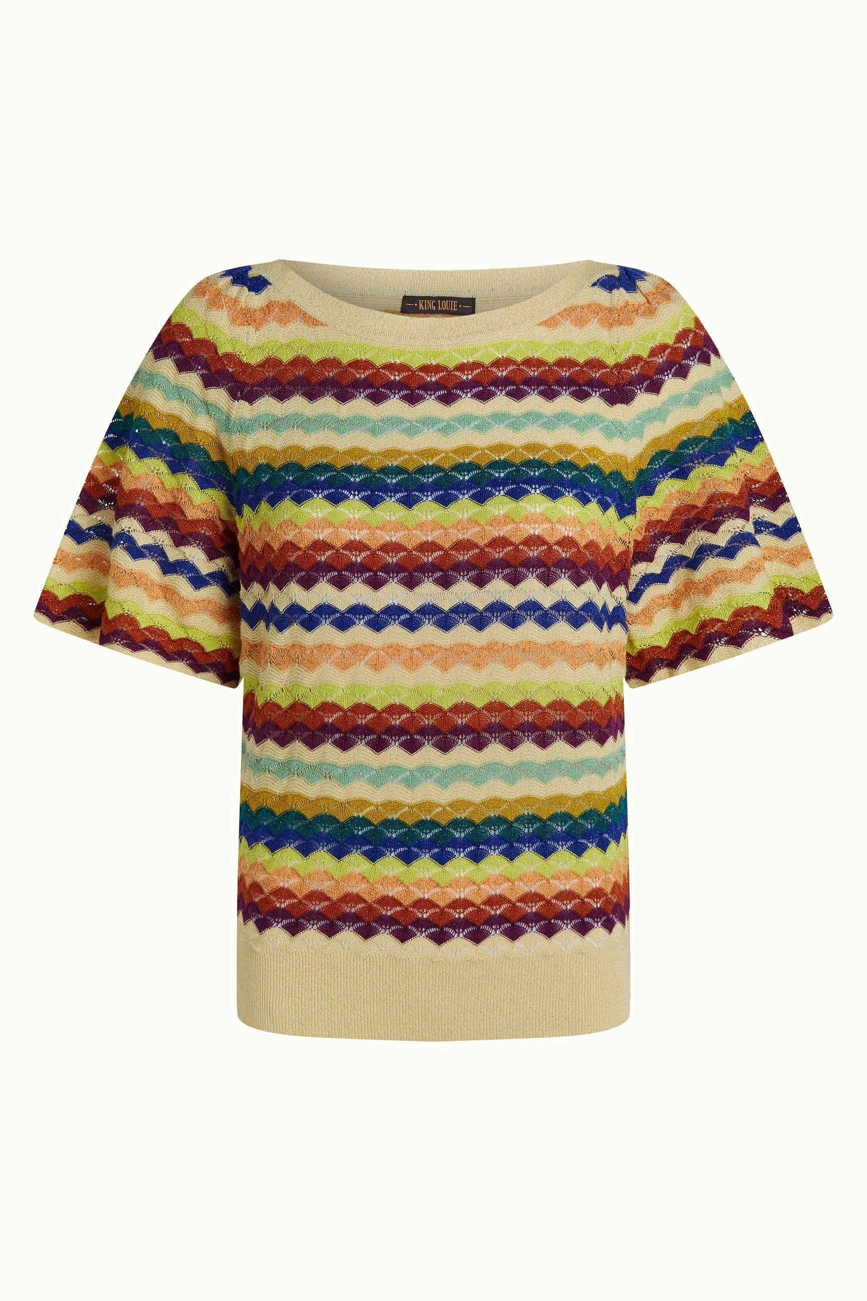 King Louie Ivy Wide Rise Pullover Wellenmuster mit Glitzer - SALE
