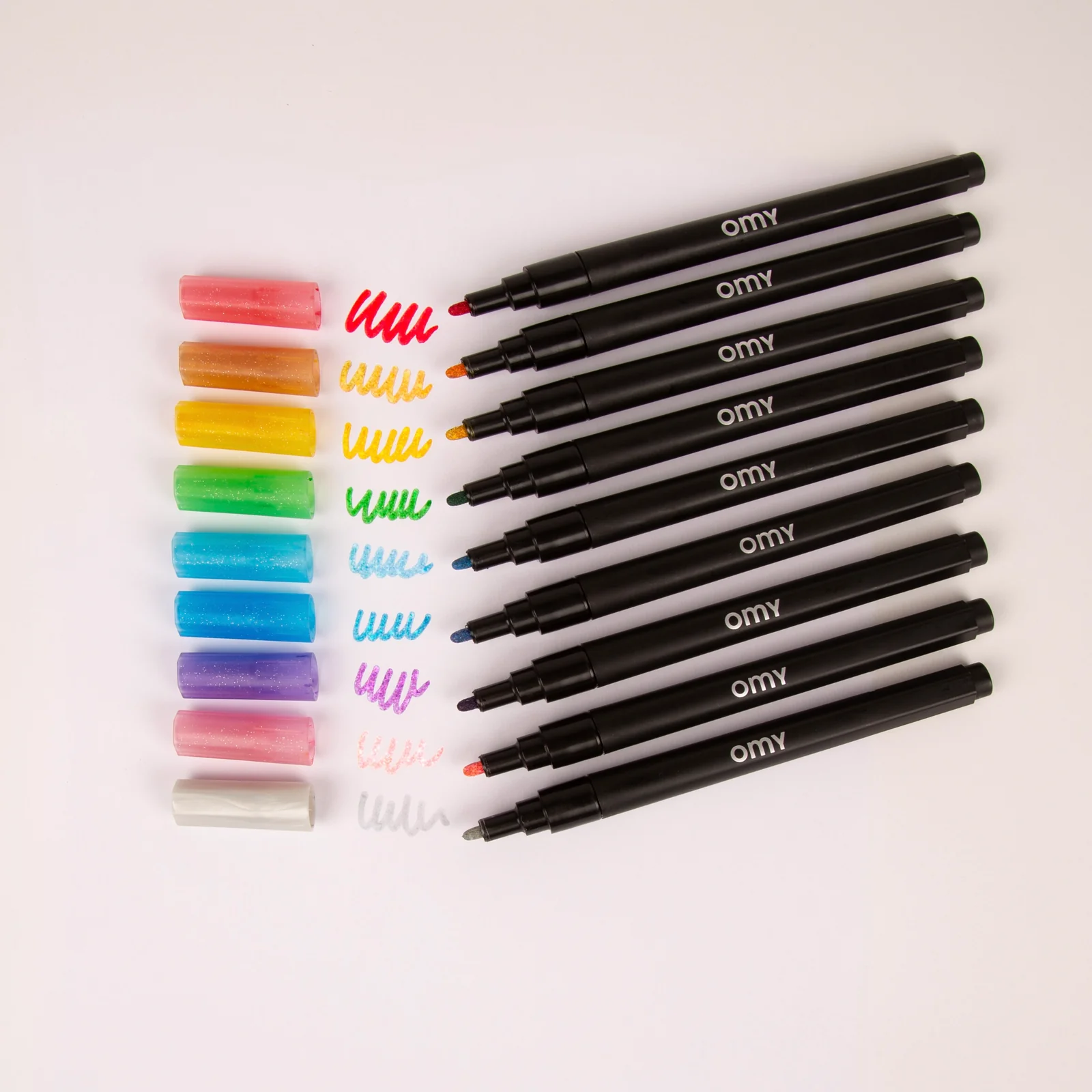 OMY Filzstiften Set - 9 Stück - Glitzer-Filzstifte OMY Filzstiften Set - 9 Stück - Glitzer-Filzstifte