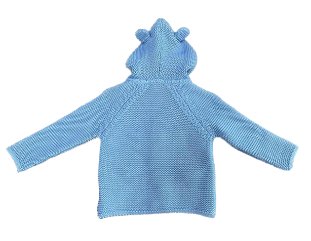 Maglificio di Verona Strickjacke mit Kapuze - Blau