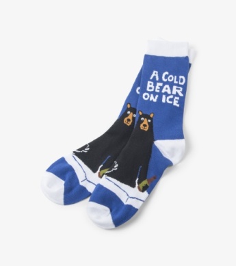 Little Blue House Herrensocken in Blau - A Cold Bear on Ice - Bier Little Blue House Herrensocken in Blau - A Cold Bear on Ice - Bier