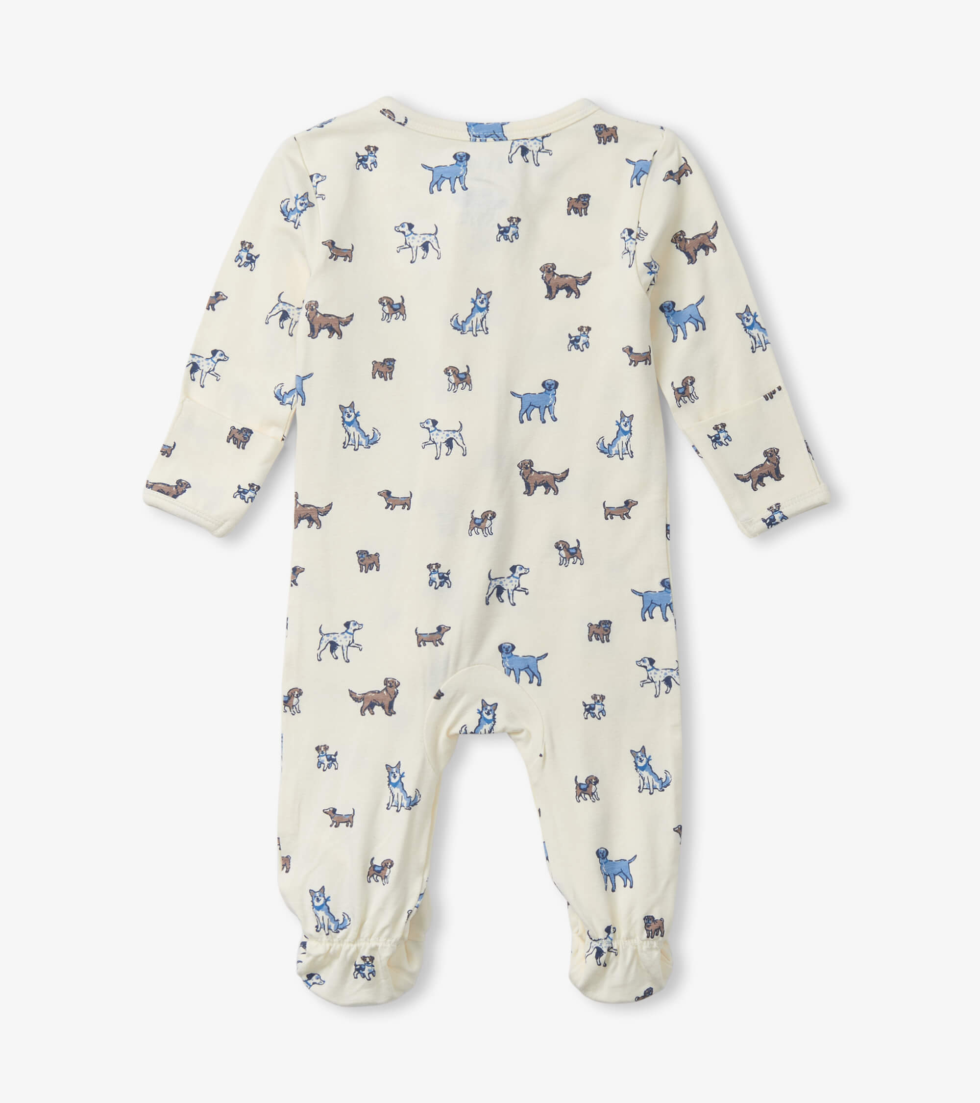 Hatley Bambus Strampler in Creme - Babys Best Friend - Hunde