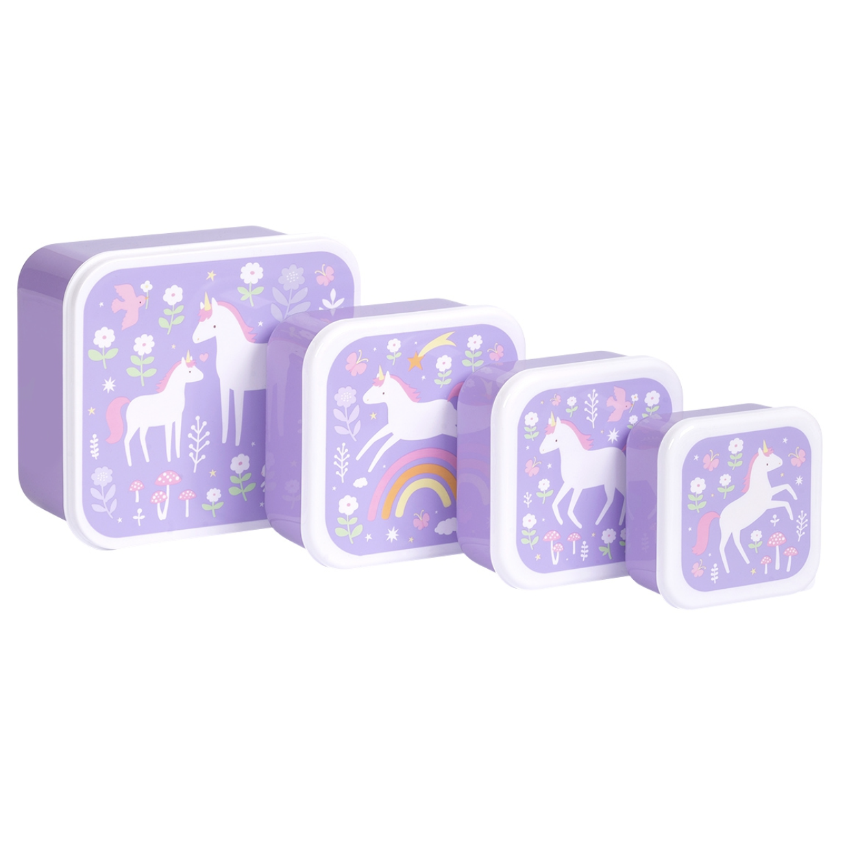 A Lovely Little Company Brotzeitbox Set von 4 - Einhorn