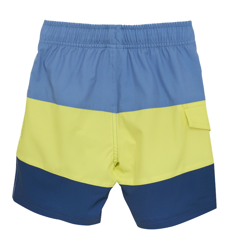 Color Kids Badehose Long Schwimmshort - Colorblock Blau Gelb