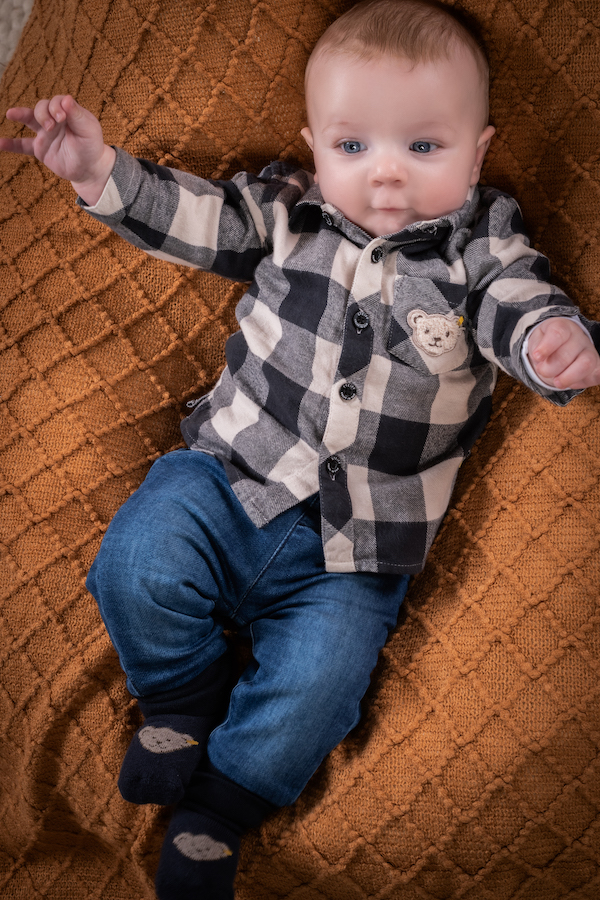 Steiff Baby Jeanshose mit Babybund in Blau Steiff Baby Jeanshose mit Babybund in Blau