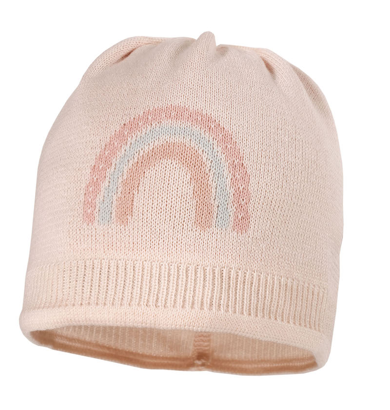 Maximo Strick Beanie in Zartrosa mit Regenbogen Maximo Strick Beanie in Zartrosa mit Regenbogen