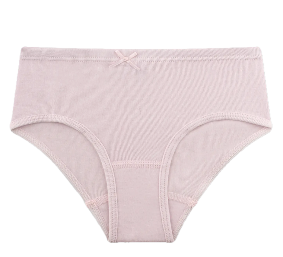 Sanetta Mädchen Unterhosen Hipster Slip 2er Pack - Rosa Uni & Rosa mit Vögel