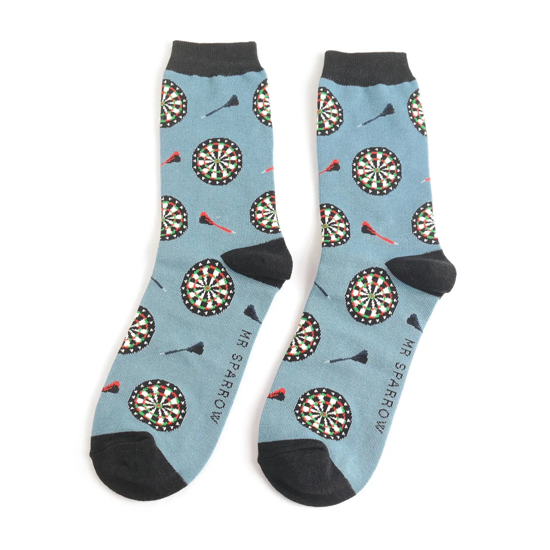 Mr. Heron Bambus Herren Socken in Denim Blau - Dart Boards Mr. Heron Bambus Herren Socken in Denim Blau - Dart Boards