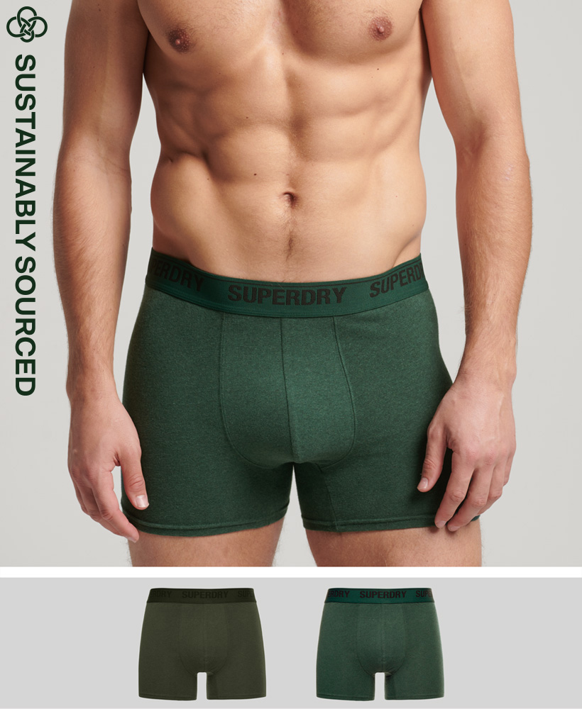 Superdry Boxer Unterhosen 2er Pack - Oliv/Enamel