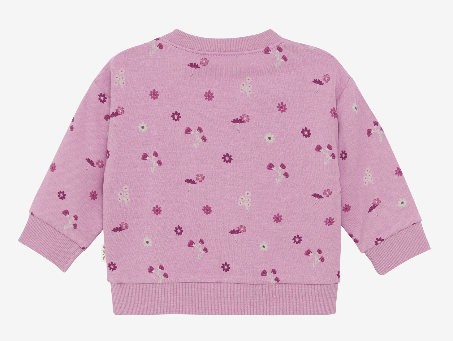 Minymo Sweatshirt Baby Mädchen mit Allover Print - Mauve Orchid/Altrosa