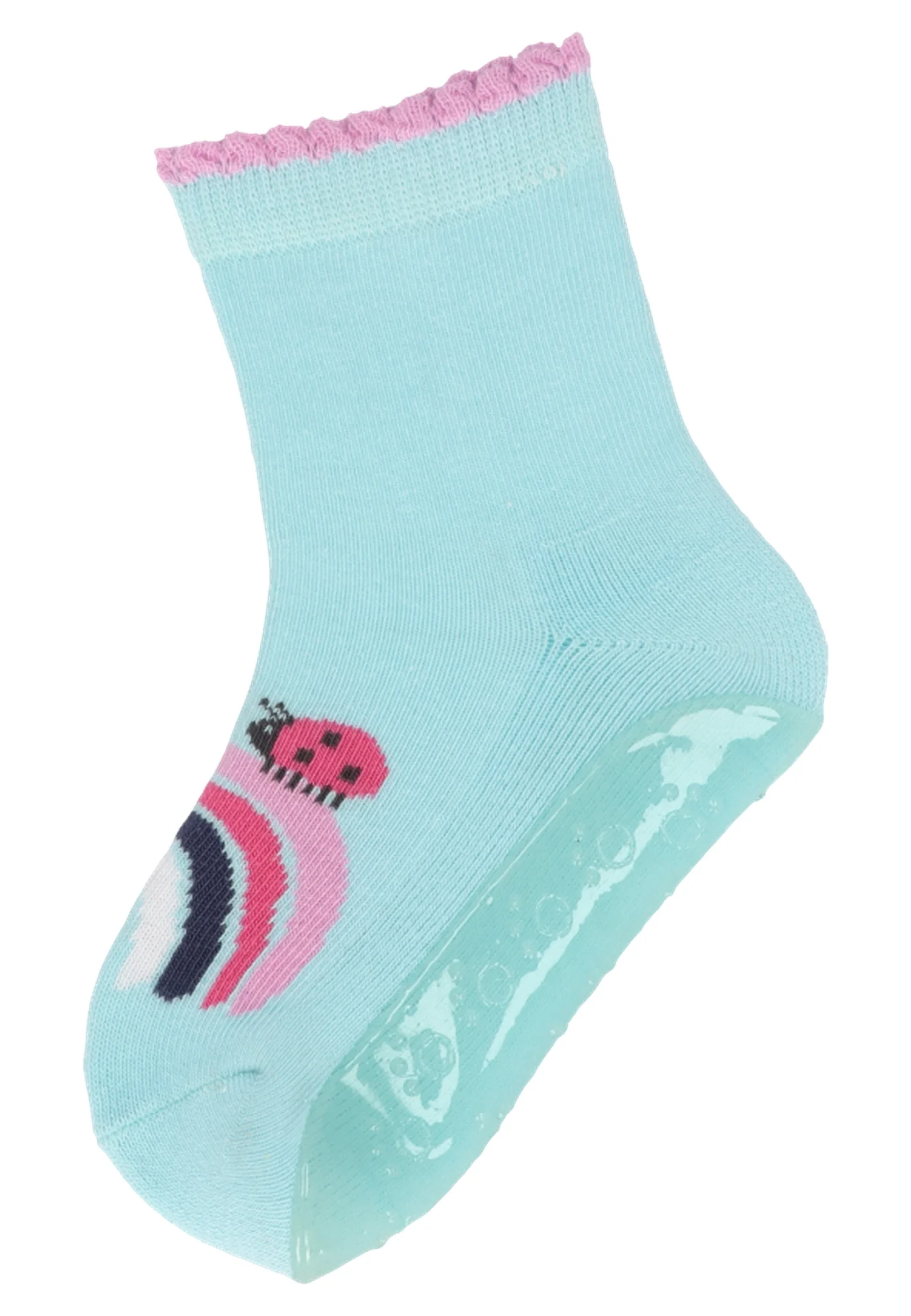 Sterntaler Fliesen Flitzer AIR Stoppersocken in Hellblau - Regenbogen
