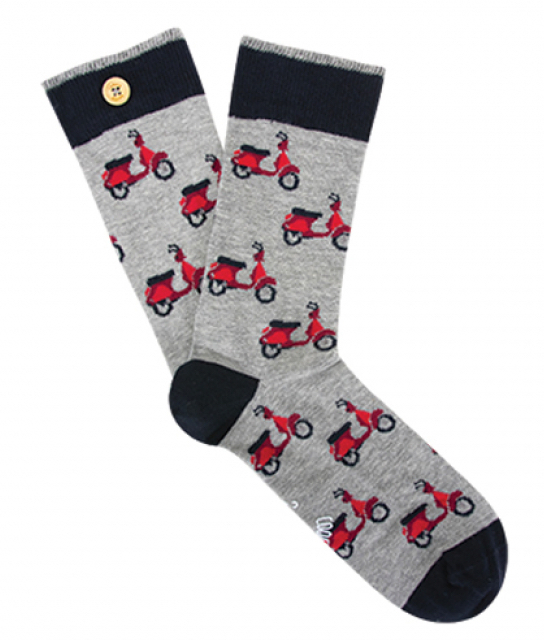 p1784154_590241_1_629dbe04ce158 Cabaia Herren Socken - ALBAN & ELODIE - Motoroller auf Grau - SALE