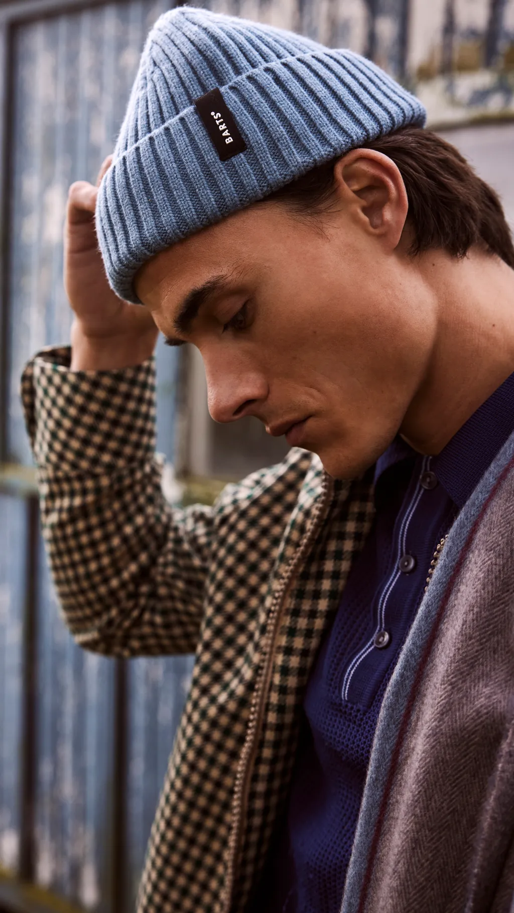 Barts Sumter Kurze Unisex Beanie Mütze in Denim Blau