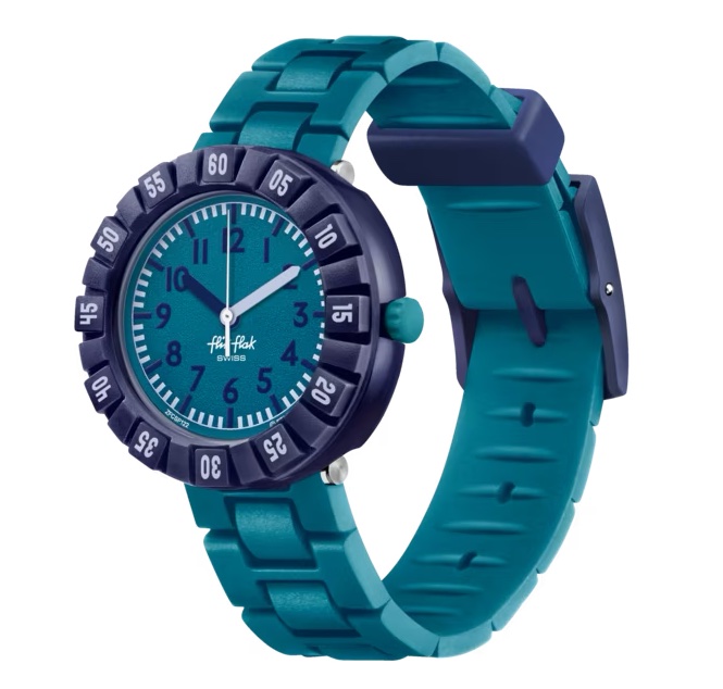 Flik Flak Uhr Kinderuhr - LEVEL TEAL- Petrol mit Blau
