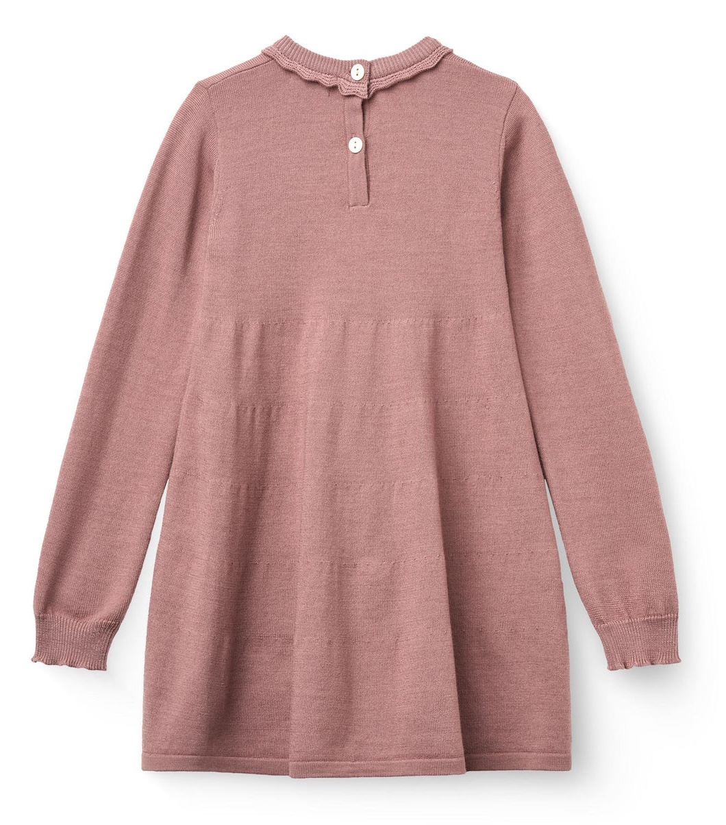 CeLaVi Merinowollkleid für Mädchen – Klassisches Strickkleid mit dekorativem Ausschnitt - Winter Rose CeLaVi Merinowollkleid für Mädchen – Klassisches Strickkleid mit dekorativem Ausschnitt - Winter Rose