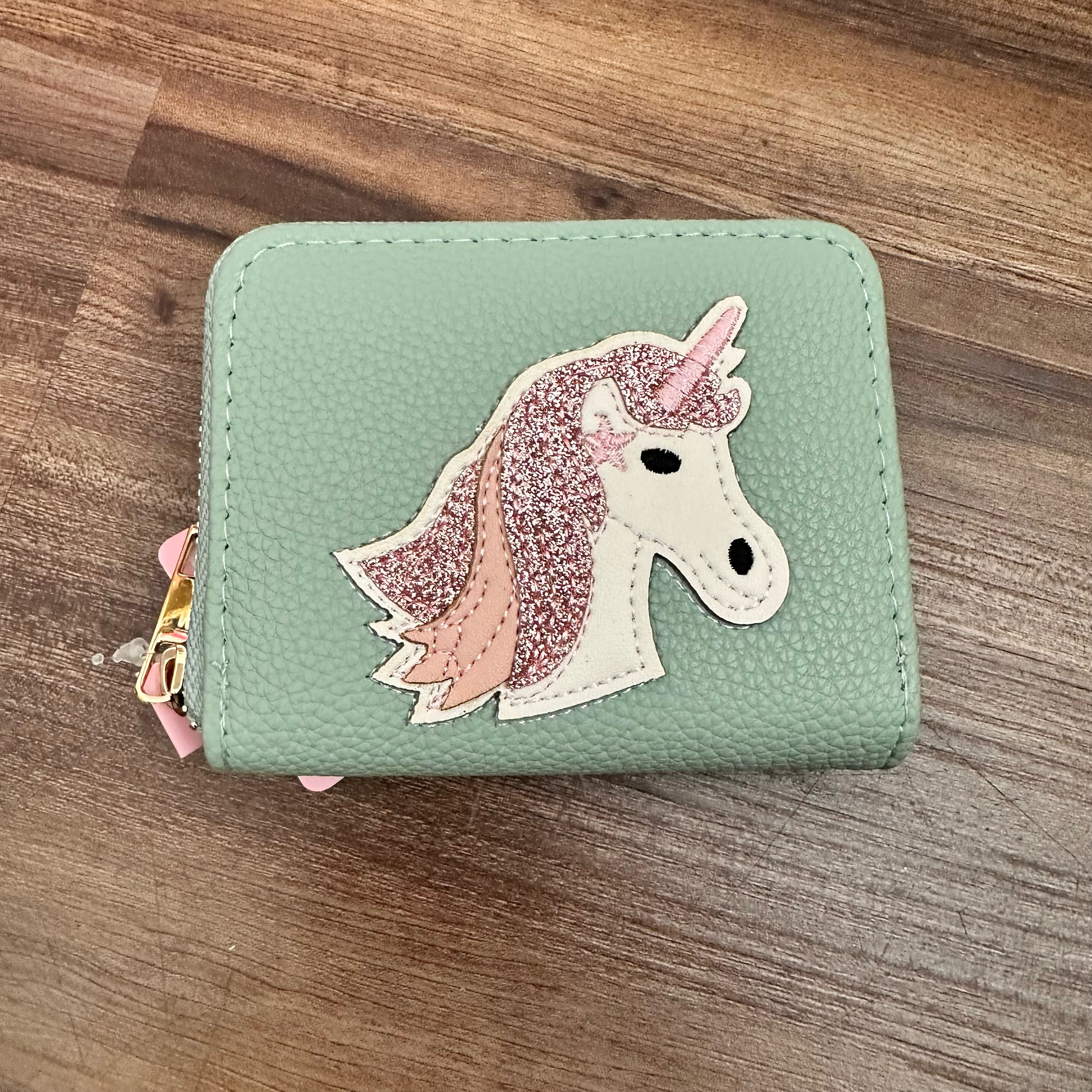 KisMe Geldbörse Kunstleder Einhorn - Grün