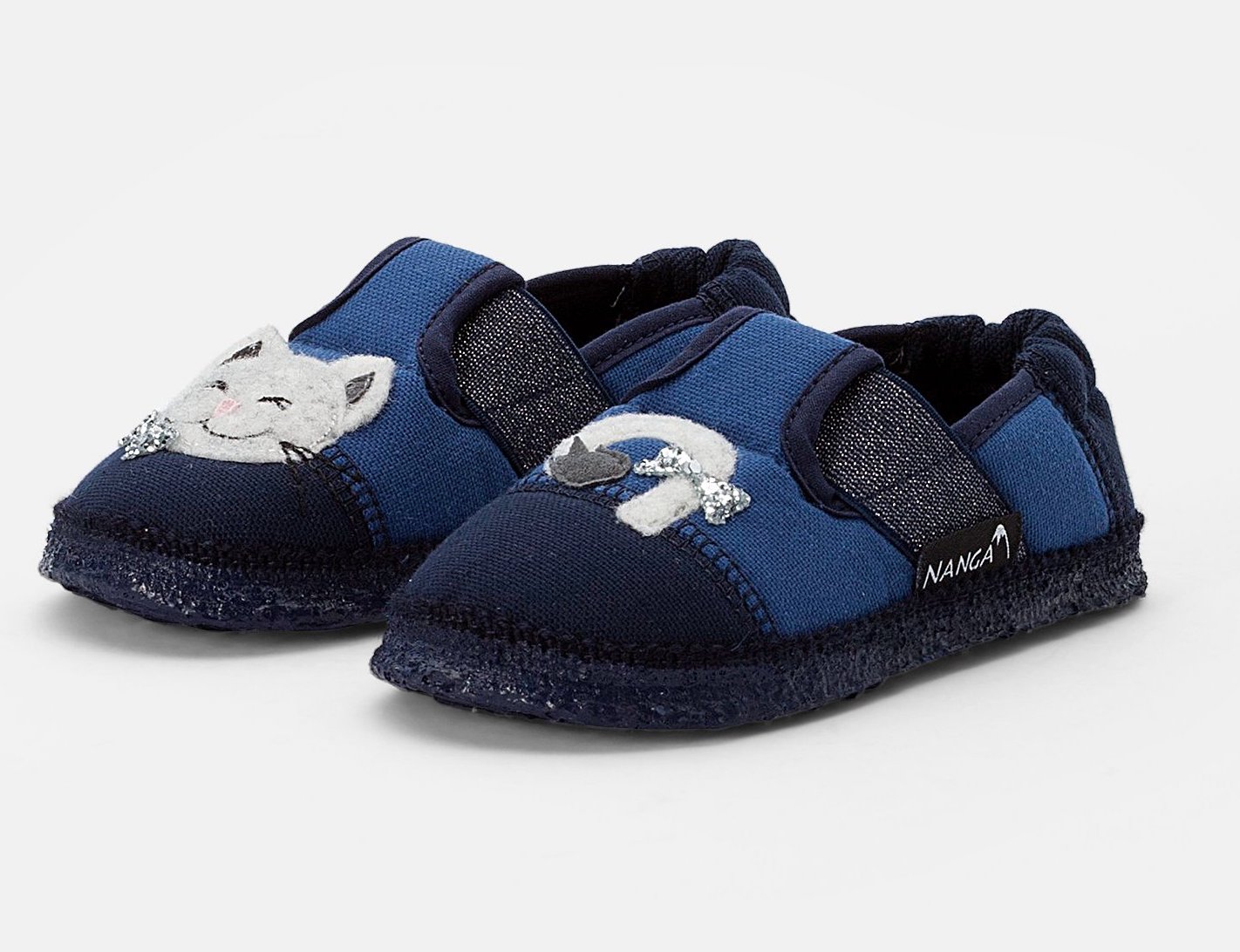 0990f1ed18d941baa6ace1400b9afe9f Nanga Hausschuhe - MIEZE - Katze in Blau