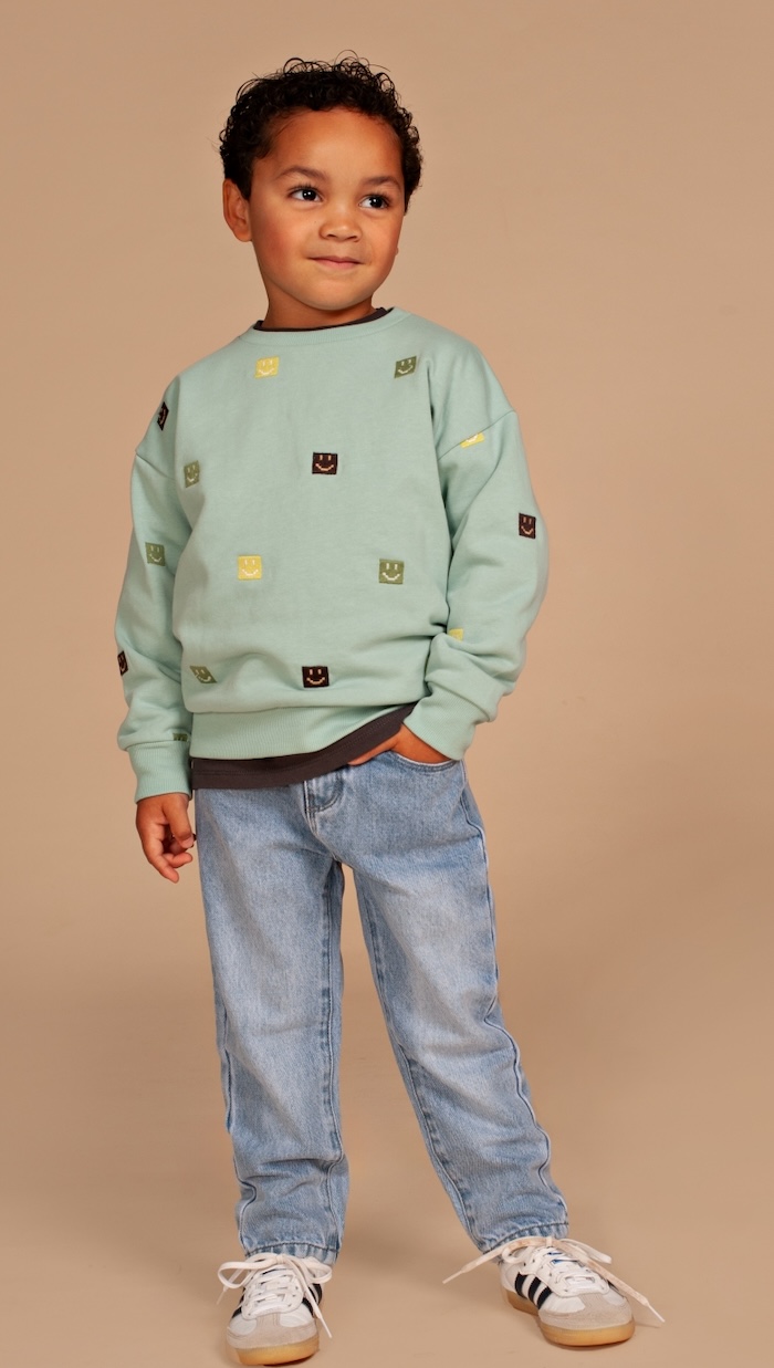 Babyface Stains & Stories Wide Leg Jeans in Light Blue Denim - Hellblau