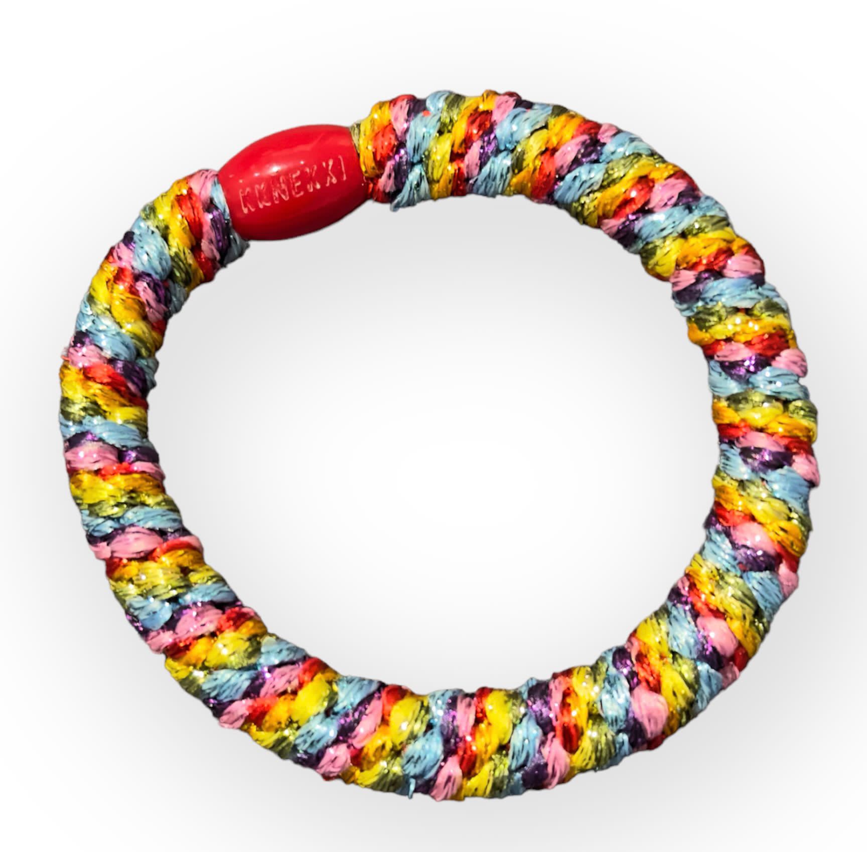 Kknekki Haargummi/Armband - Regenbogen Glitzer - 1 Stück